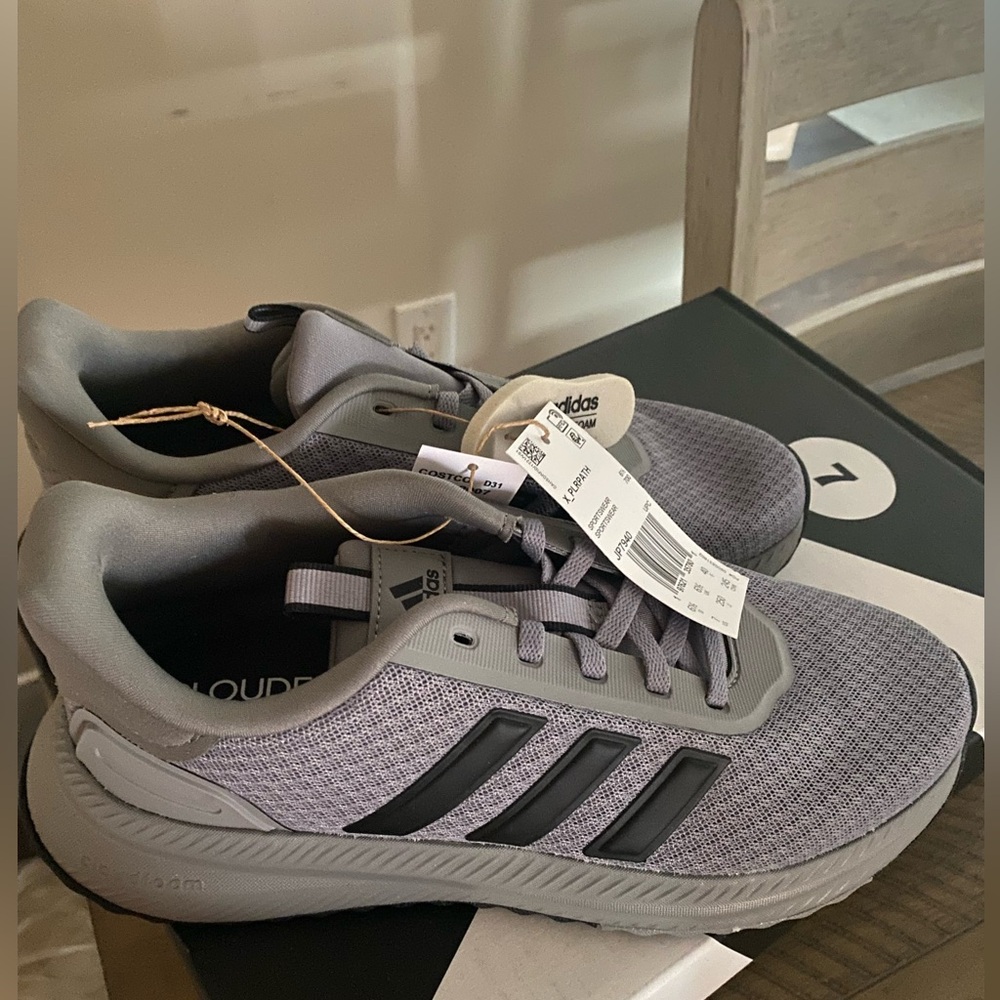 adidas Gray Athletic running shoes with Black Accents